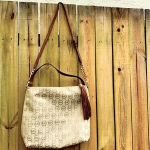 Gently Used Tan Brown Michael Kors Logo Purse